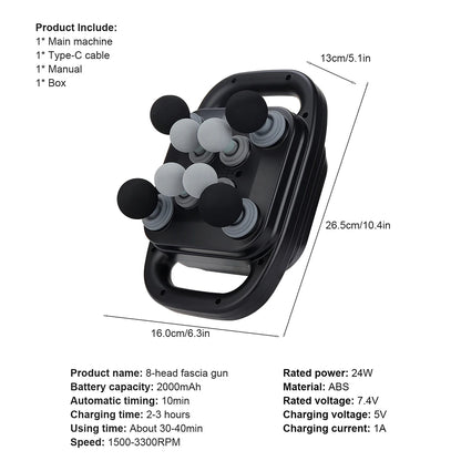 42-Heads Fascia Gun High-Frequency Vibration Body Massage