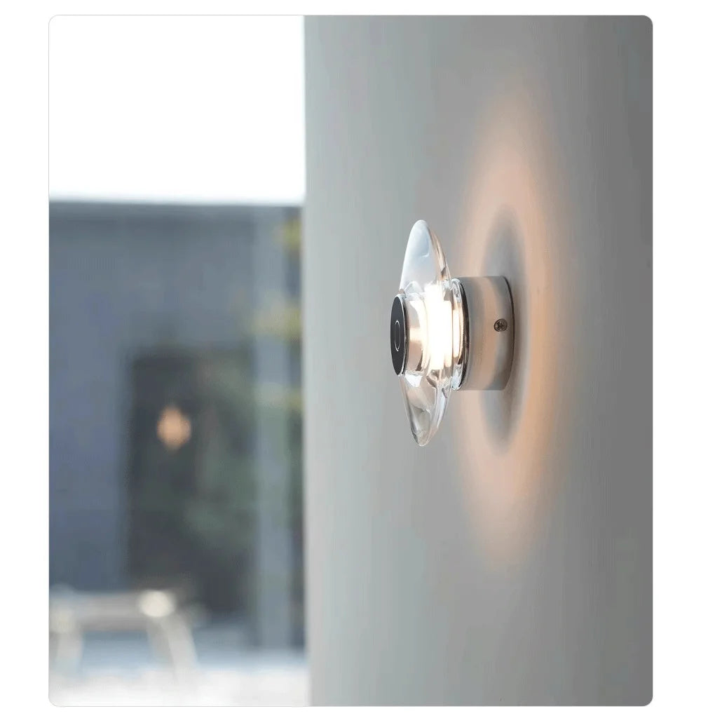 Modern Round Crystal Bedside Lamp Bedroom Living Room