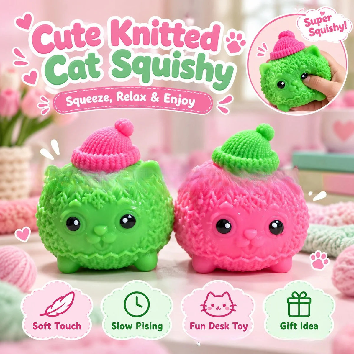 Knittens Slow Rising Squishy Stress Relief Squishy
