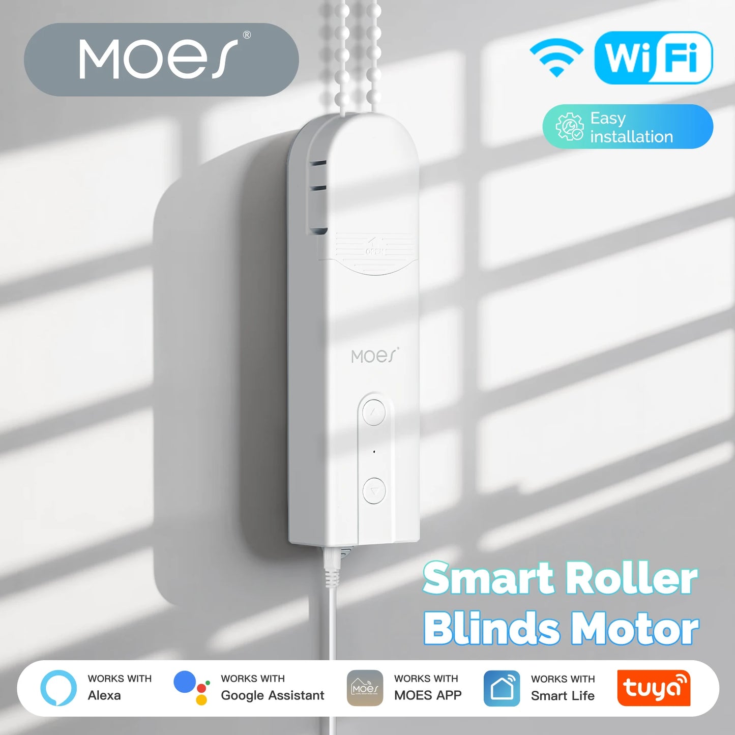Tuya WiFi Smart Curtain Motor MOES Electric Roller Blinds