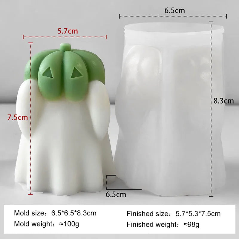 3D Halloween Pumpkin Spooky Silicone Mold DIY Ghost