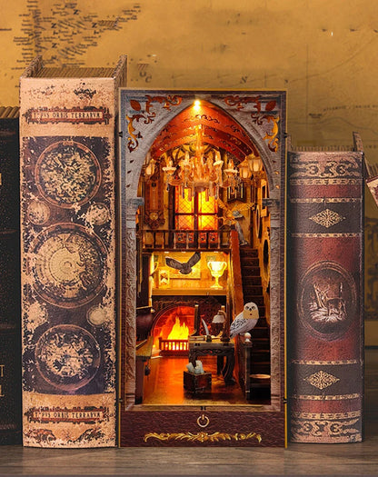 DIY Wooden Book Nook Magic Academy Dollhouses Miniature
