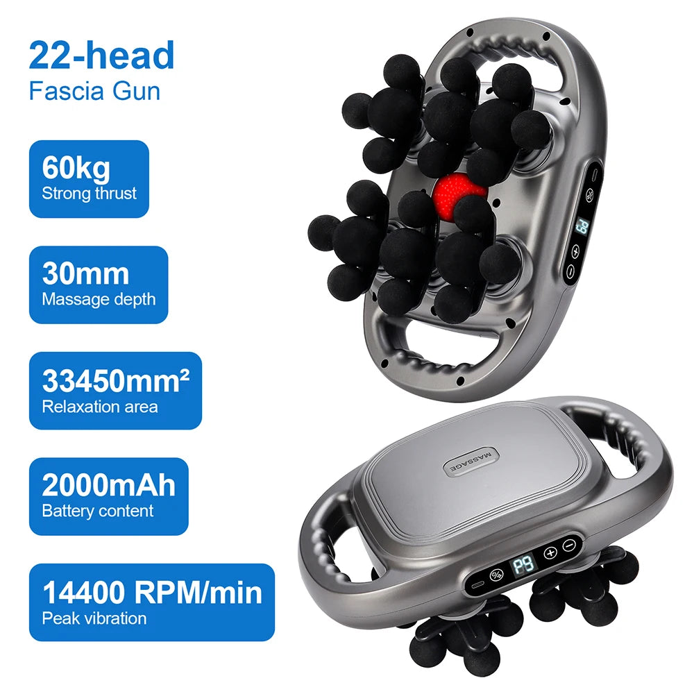 42-Heads Fascia Gun High-Frequency Vibration Body Massage