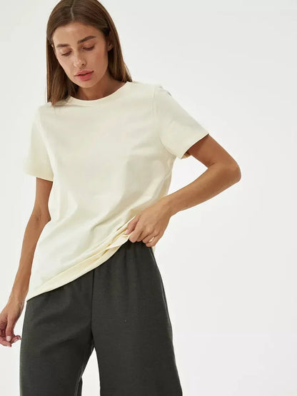 Bornladies Summer 100% Cotton Women's T-shirt Bottoming Tops