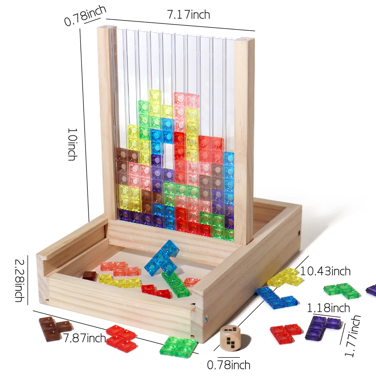 3D Transparent Tetris Puzzle Logic Thinking Brain Development