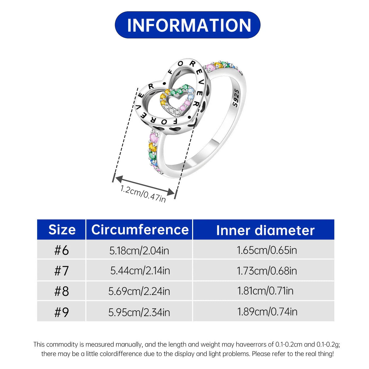 925 Sterling Silver Three-Ring Stackable Ring for Women