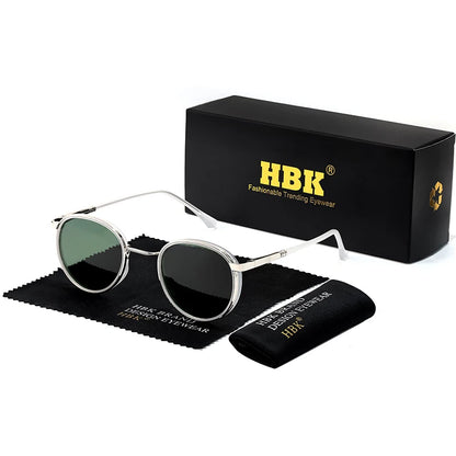 HBK TRetro Punk Men's Polarized Sunglasses Round Design