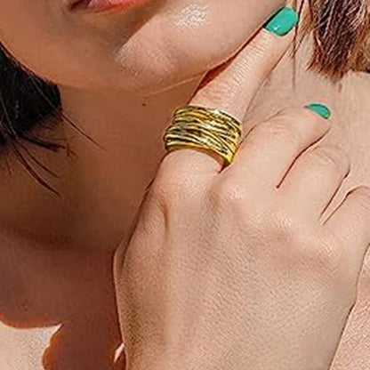 Hot Metal Finger Rings for Women Modern Fashion Wide