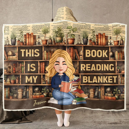 Personalized Wearable Hooded Blanket, Book Lovers Gifts