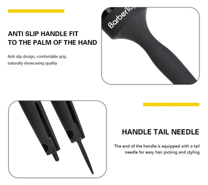 Handle Round Rolling Brush Straight Twill Hair Comb