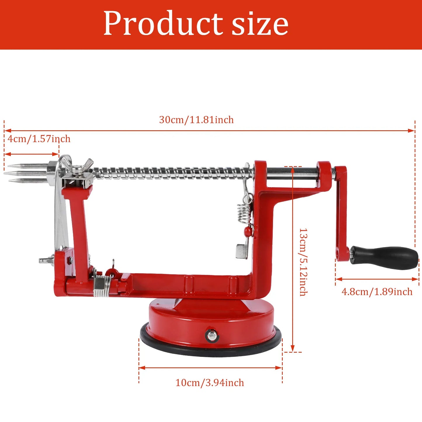 3 In 1 Fruit Peeler Machine Hand Crank Fruit Slicer Corer