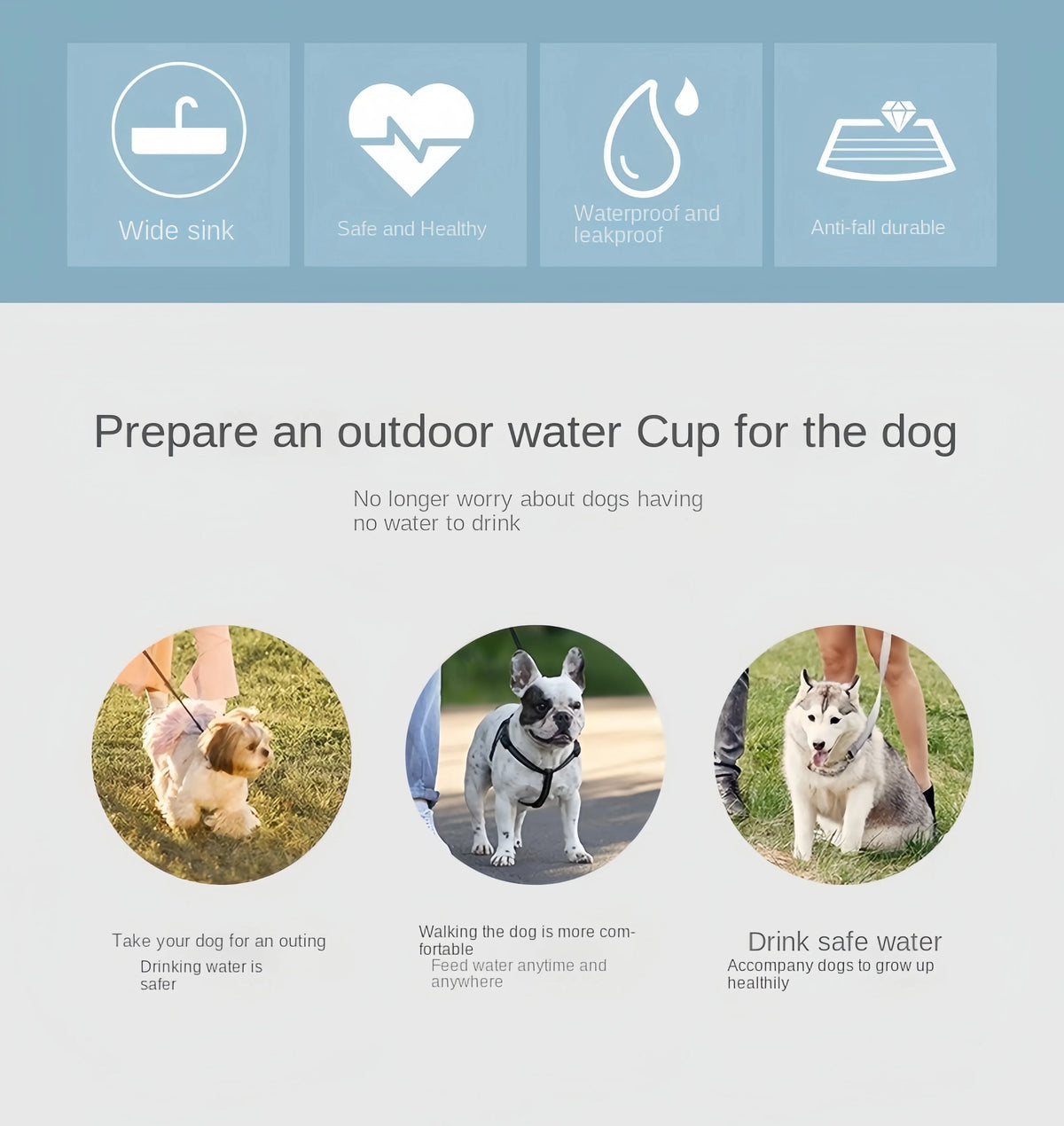 Portable Dog Cat Water Bottle with Storage Food and Water