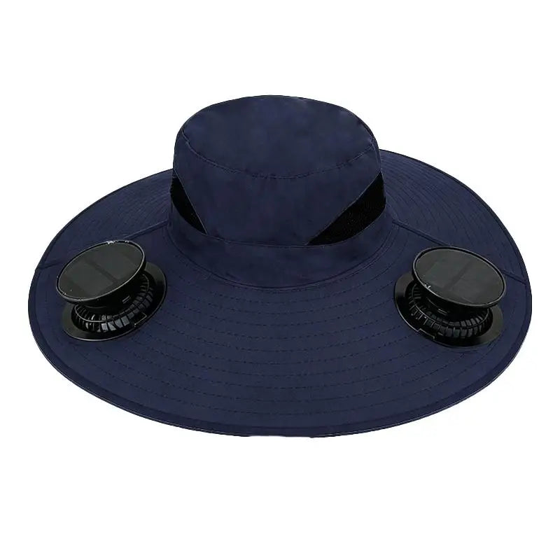 Large Size Quick Dry Bucket Hat With Solar Powered Fan USB Charging