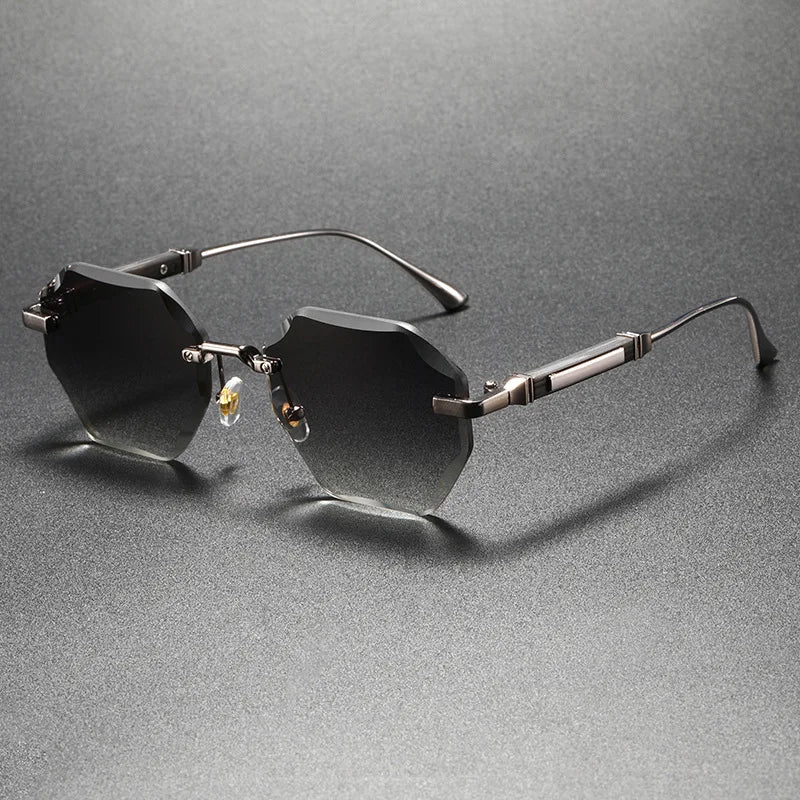 Man Woman Sunnies Fashion Unisex Rimless Sunglasses