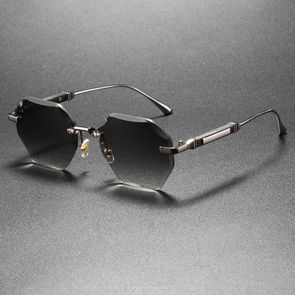 Man Woman Sunnies Fashion Unisex Rimless Sunglasses