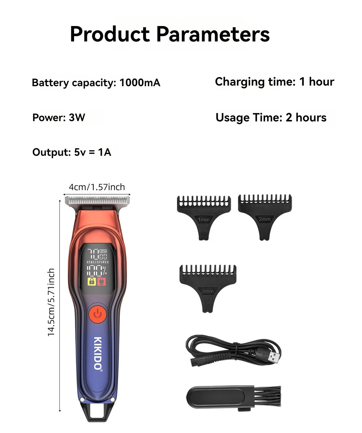 Stainless steel hairdresser electric push cut hair
