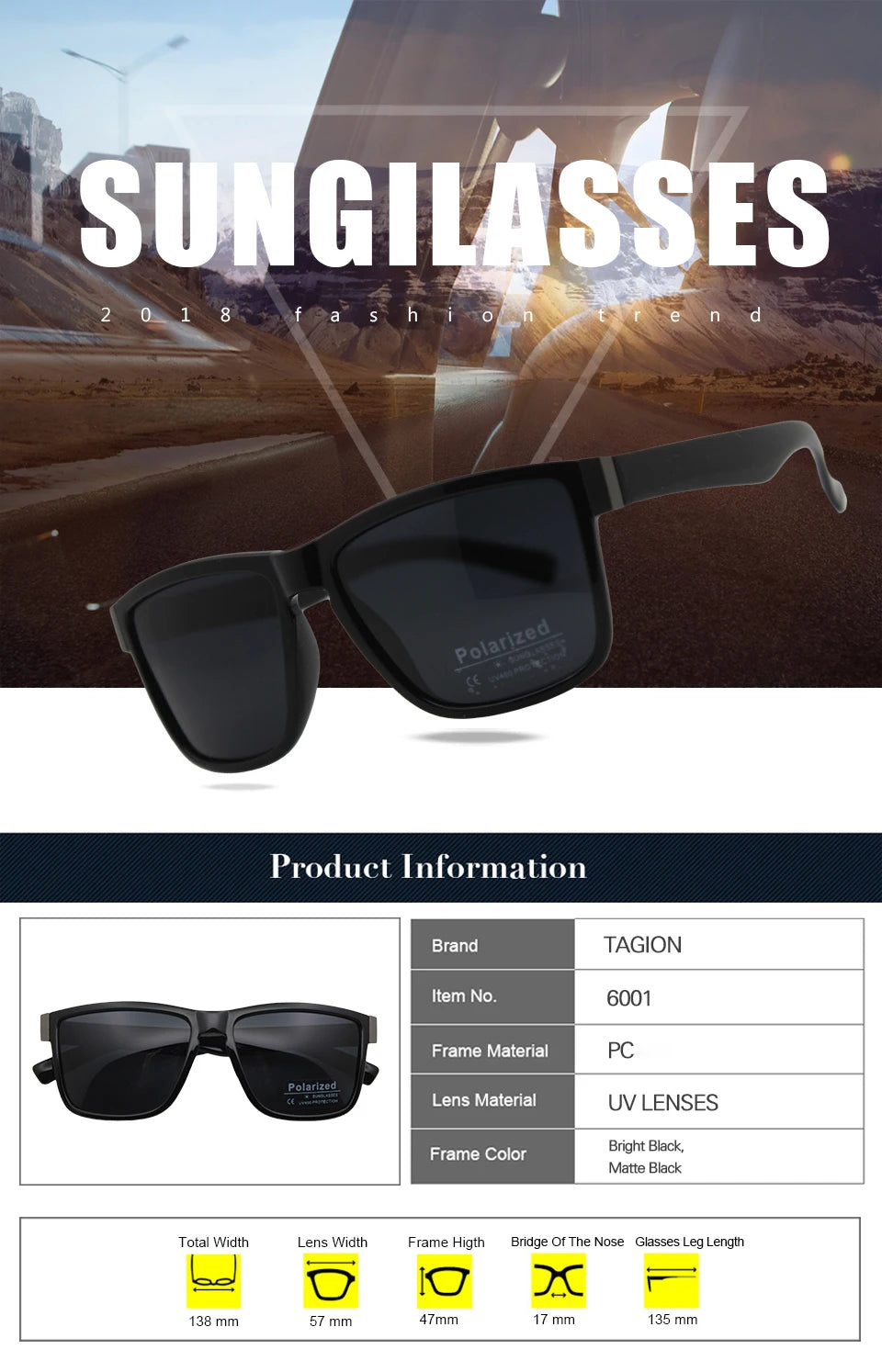New Style Polarized Sunglasses Men Fashion Unisex