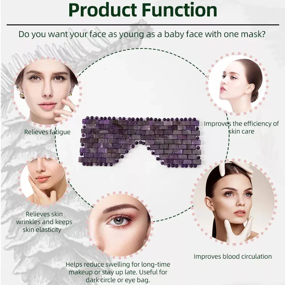 Rose Quartz Jade Eye Mask Facial Cooling Mask Massage
