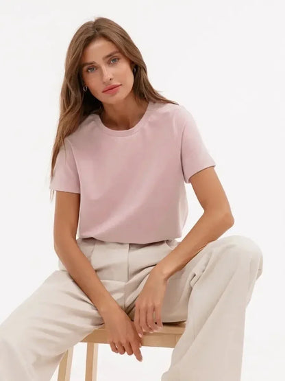 Bornladies Summer 100% Cotton Women's T-shirt Bottoming Tops