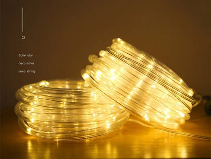 LED Solar Strip Rope Tube Fairy Light Solar Powered Garland