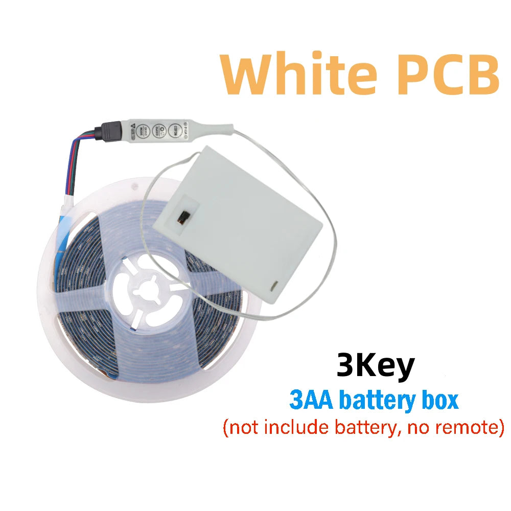 3AA Battery Power RGB Led Strip Light 5V 5050 TV Backlight