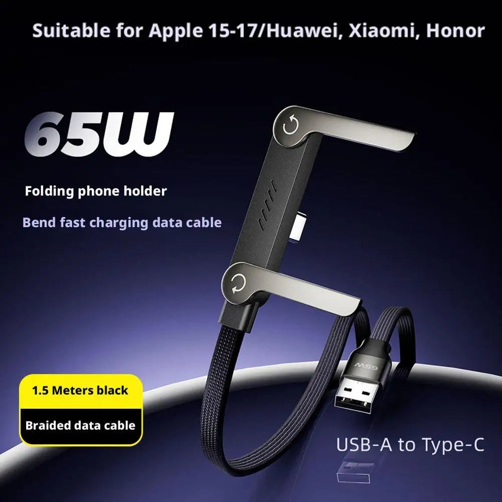 Sideways Phone Charger Invisible Stand Charging Cable
