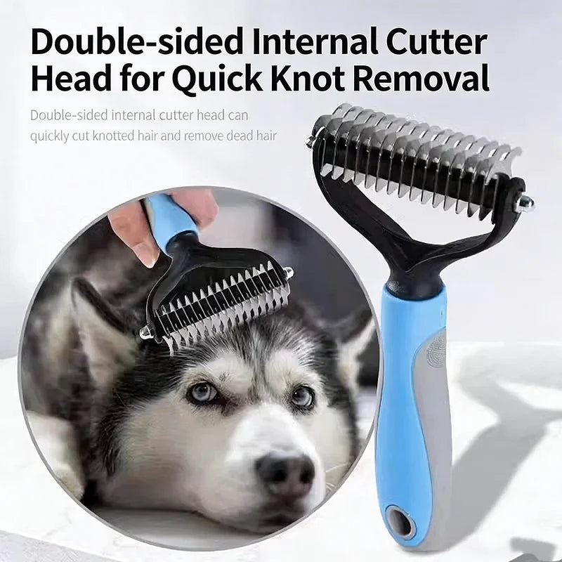Double Sided Pet Grooming Comb Stainless Steel Dematting