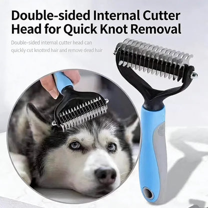Double Sided Pet Grooming Comb Stainless Steel Dematting