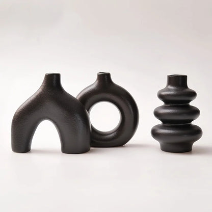 Bohemian ceramic vase set decorative vase ornaments