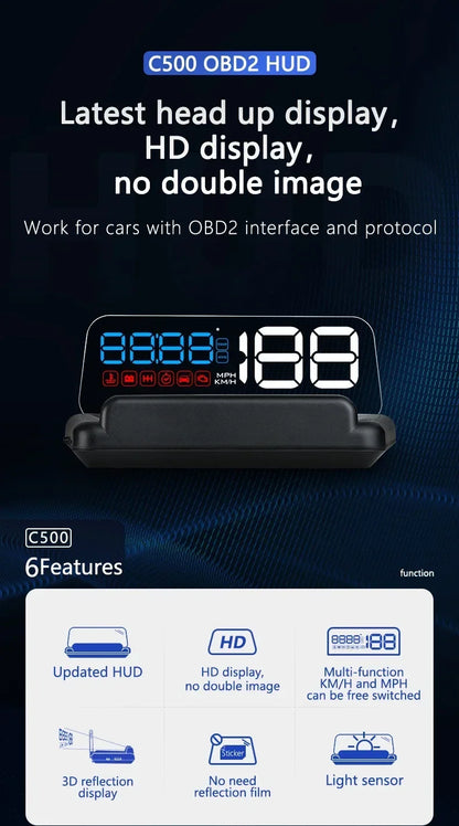 Gauge Display Car Head Up LCD Car Digital Odometer