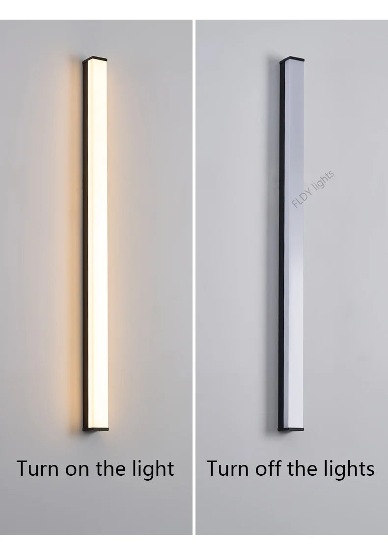 Modern Waterproof Outdoor Long Strip LED Wall Light
