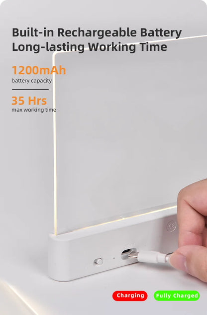 LED Flat Panel Book Light Eye Protection Night Vision