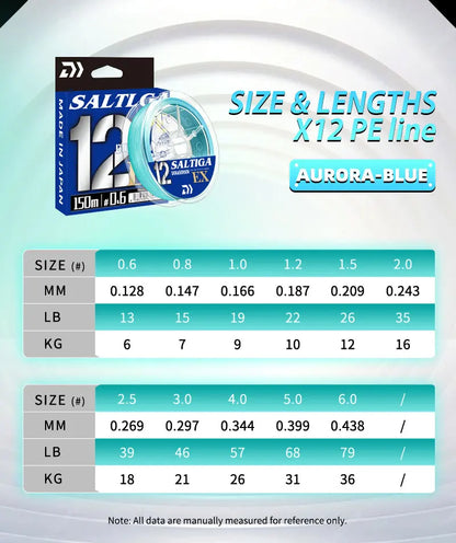 New X12 Strands Fishing Line Braided PE Fishing Strong Line