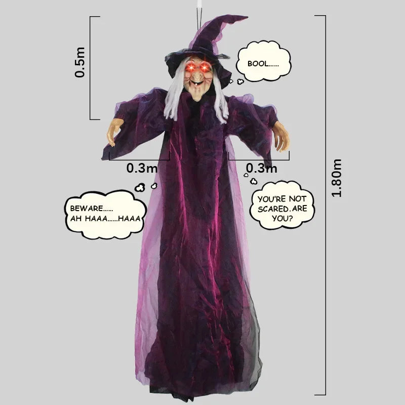 Halloween Spooky Voice Control Lumious Talking Witch