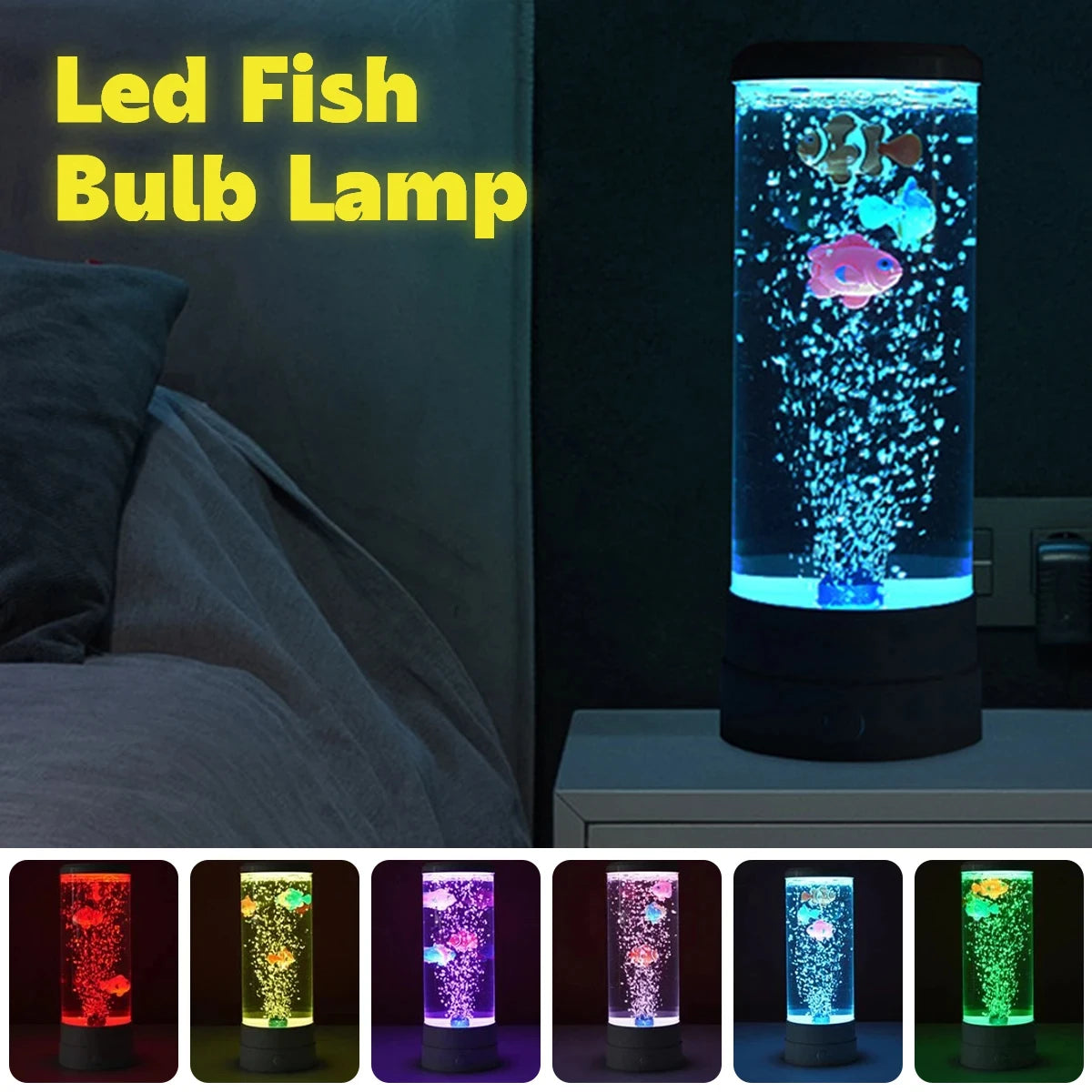 7 Colors Changing LED Jellyfish Lamp USB Battery Operated
