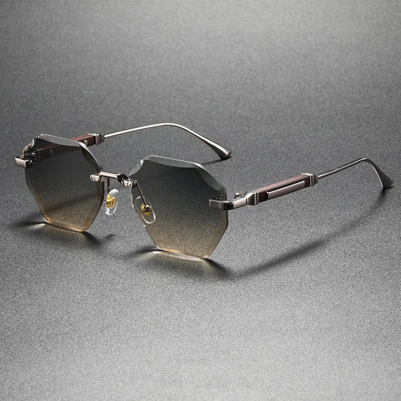 Man Woman Sunnies Fashion Unisex Rimless Sunglasses