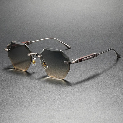 Man Woman Sunnies Fashion Unisex Rimless Sunglasses