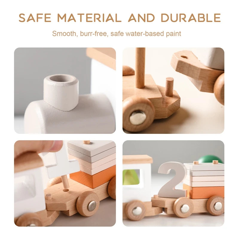 Wooden Birthday Train Toy Simulated Train Toy Model