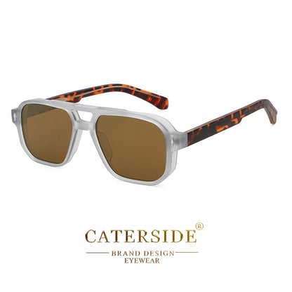 CATERSIDE Vintage Punk Sunglasses Men Flat Top
