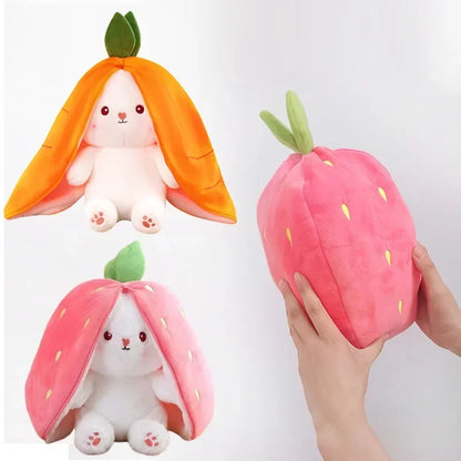 25cm Cute Strawberry Carrot Rabbit Plush Toy Stuffed Creative