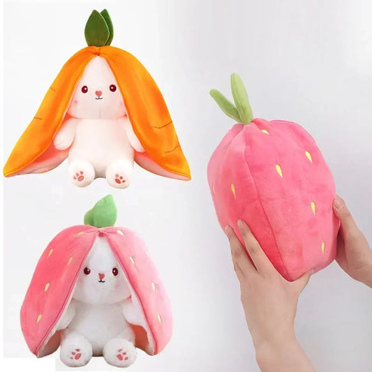 25cm Cute Strawberry Carrot Rabbit Plush Toy Stuffed Creative