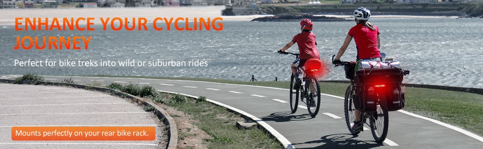 Wireless Bicycle Alarm Rear Tail Light With Turn Signal IP65