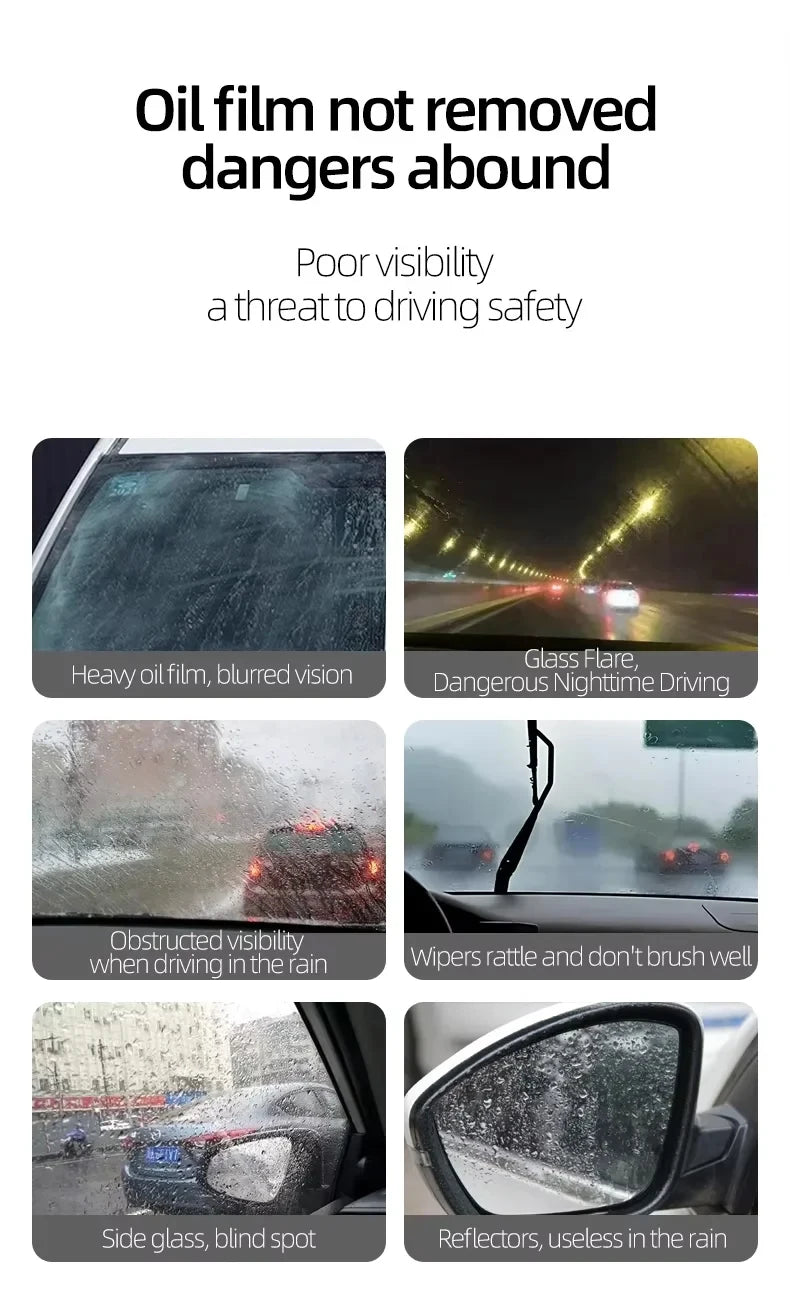 Car Glass Oil Film Remover Front Windshield Rearview Mirror Side