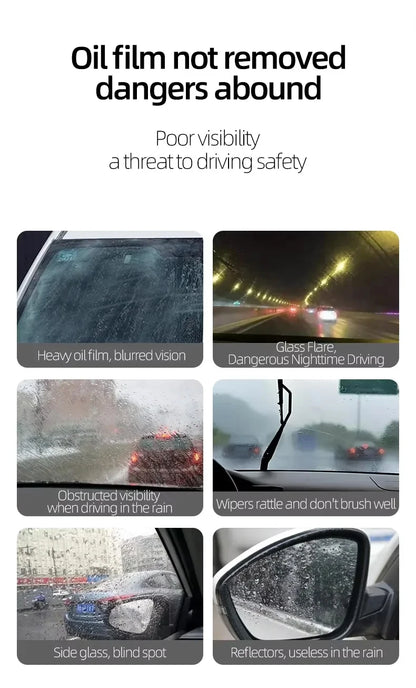 Car Glass Oil Film Remover Front Windshield Rearview Mirror Side