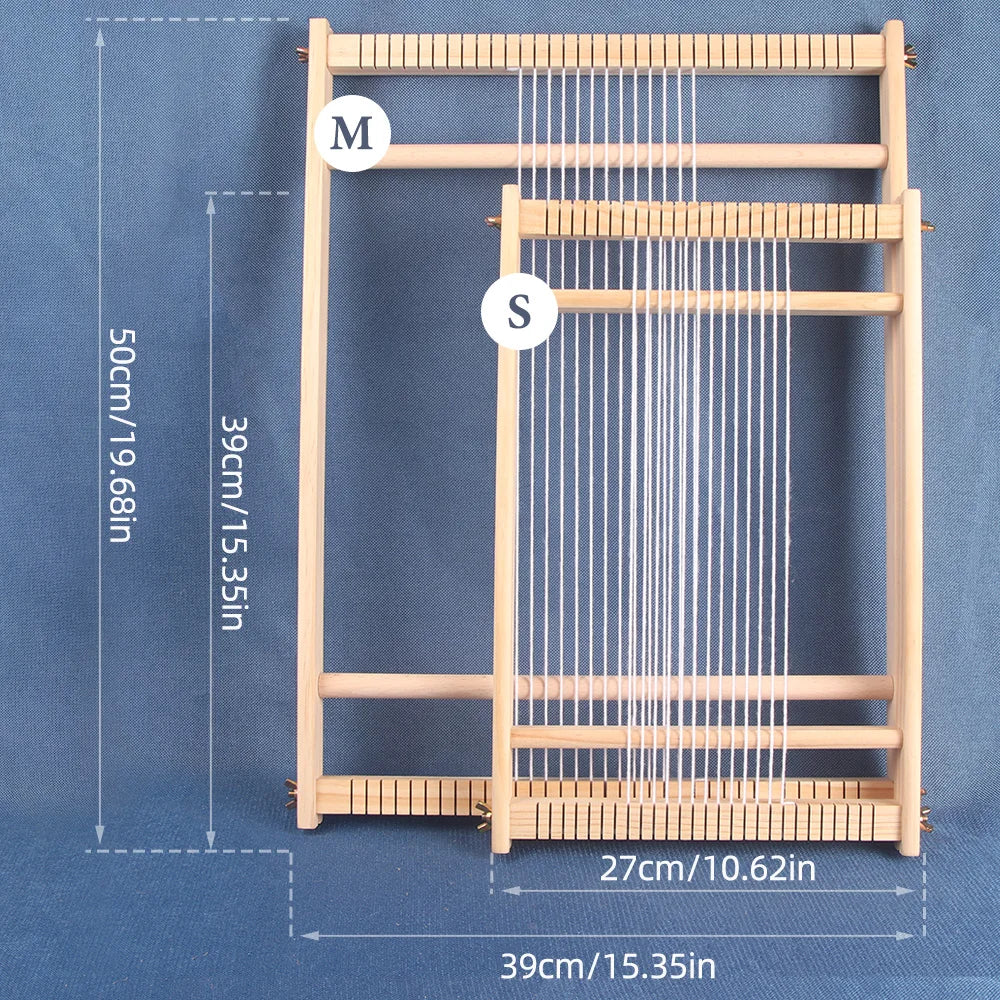 Wood DIY Weaving & Knitting Loom Machine, Wooden Frame