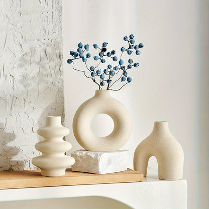 Bohemian ceramic vase set decorative vase ornaments