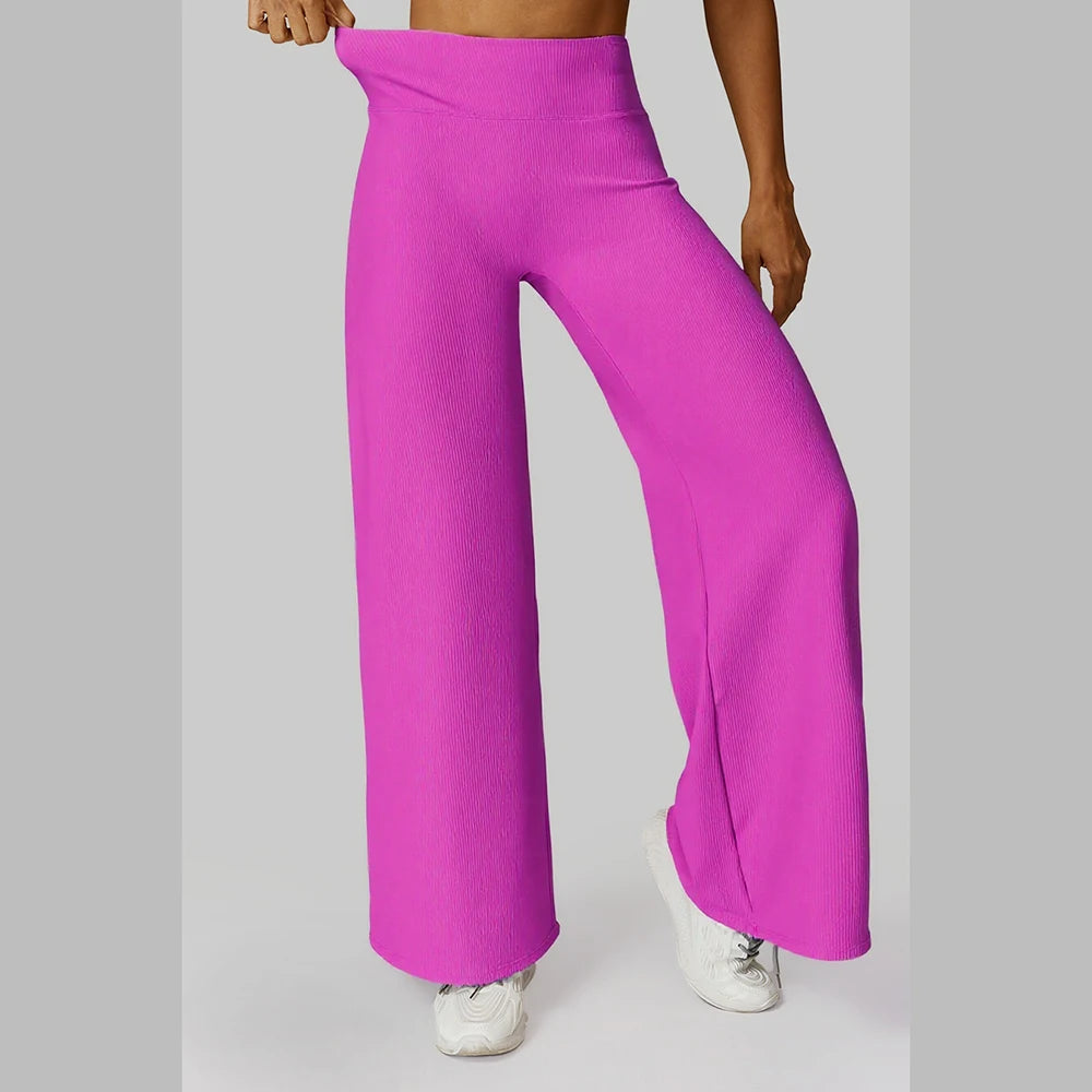Women  Wide-leg Yoga Pants High Waist Stretchy Leggings