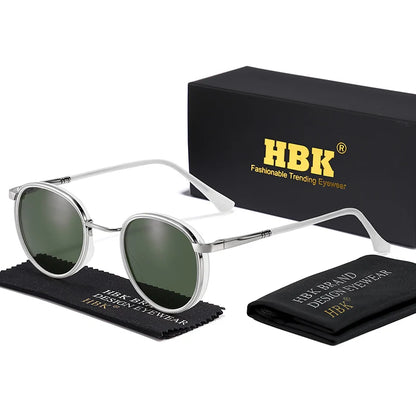 HBK TRetro Punk Men's Polarized Sunglasses Round Design