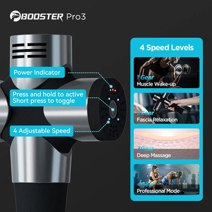 BOOSTER Pro 3 Deep Tissue Massage Gun Muscle Stimulator