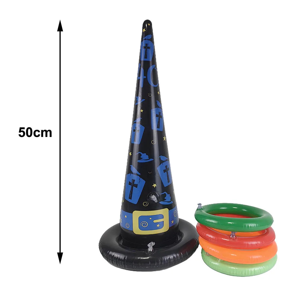 Fun Halloween Throwing Game Inflatable Spiders Witch’s Hat Toss